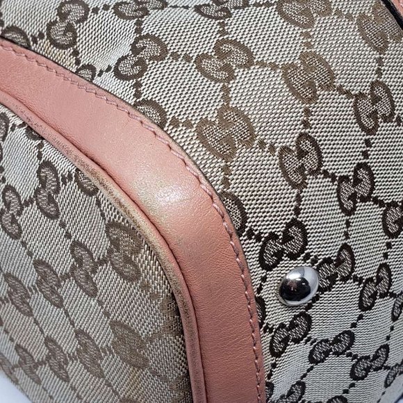 100% Auth Gucci Canvas Vintage Boston Satchel Bag - Picture 8 of 16